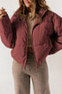 Zip Up Drawstring Hem Puffer Coat